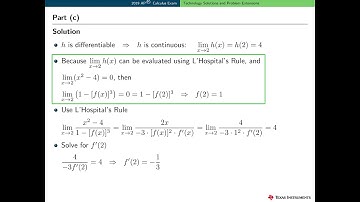 2019 AP Calculus AB6 Technology Solutions and Extensions