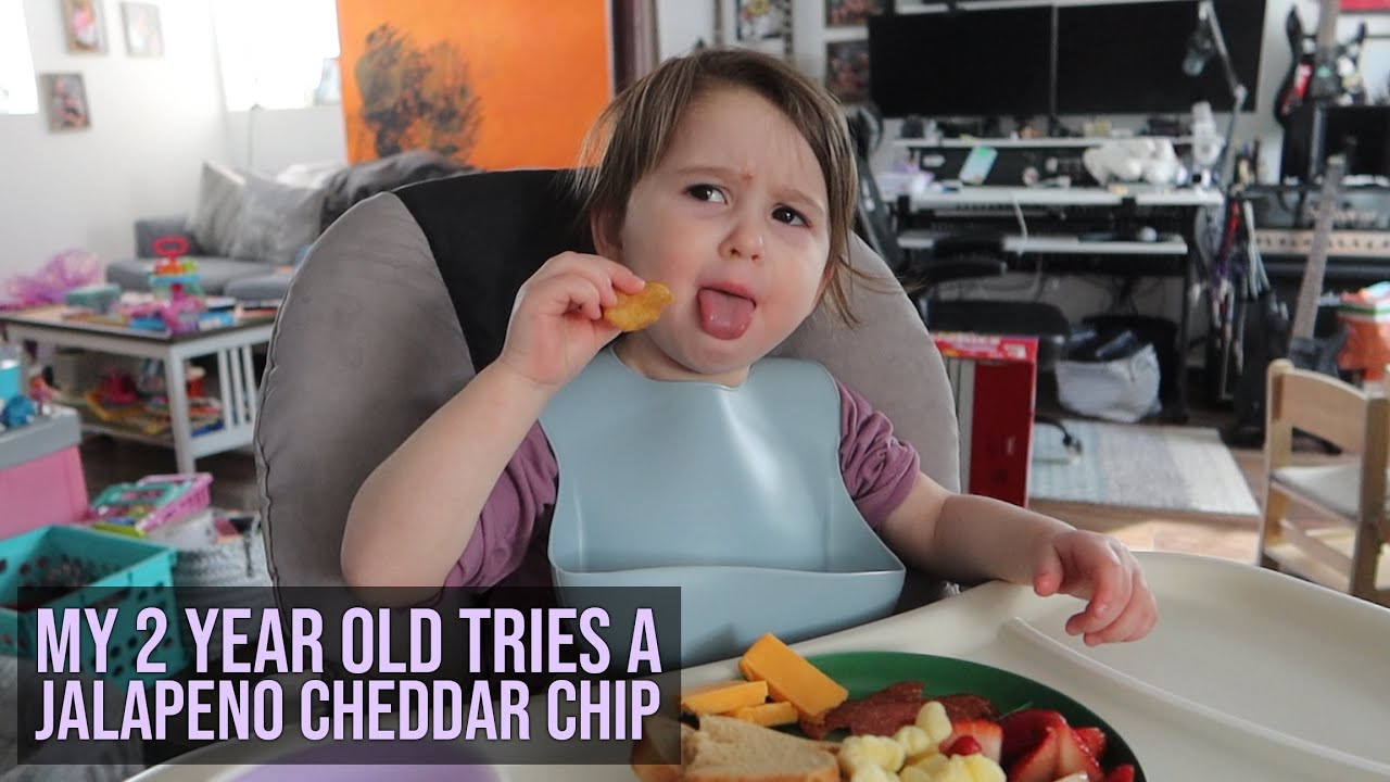 My 2 Year Old Tries A Jalapeno Cheddar Chip