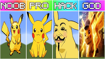 Pixel Art | NOOB vs PRO vs HACKER vs GOD | Pikachu in Minecraft