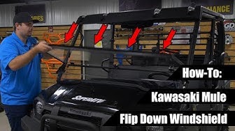 How To Install Flip Down Windshield | Kawasaki Mule | SuperATV