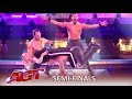 Messoudi brothers accept simon cowells danger challenge and wow  americas got talent 2019