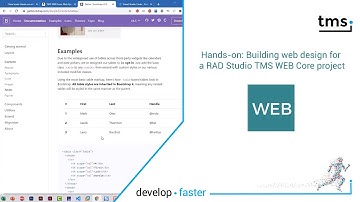 Hands-on: Building web design for a RAD Studio TMS WEB Core project