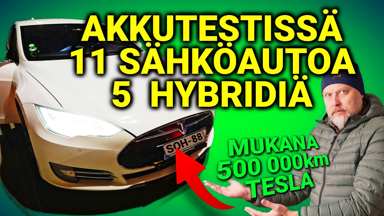 640. Akkutestissä 500 000 kilometriä ajettu Tesla sekä 10 paljon ajettua sähköautoa ja 5 hybridiä!