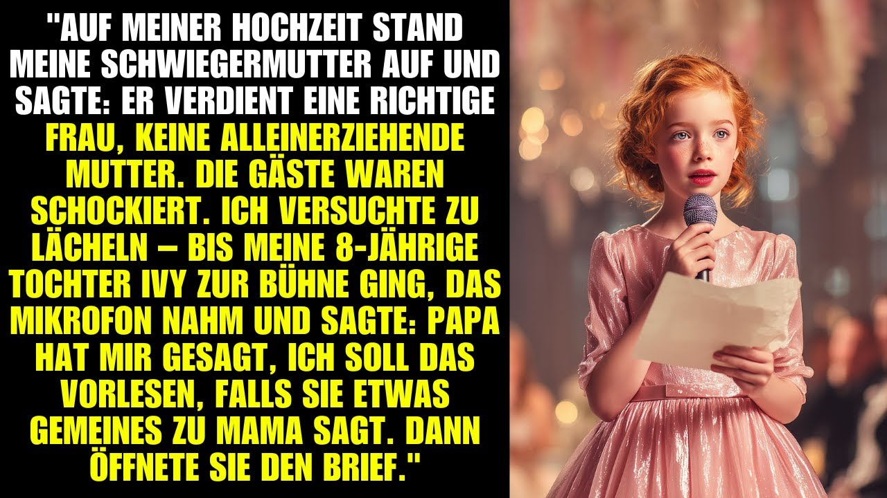 Mädchen liest Brief vor und schockiert alle bei der Hochzeit