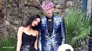 Megan Fox wows in edgy black gown with fiancé MGK at Kourtney Kardashian \&Travis Barker's wedding