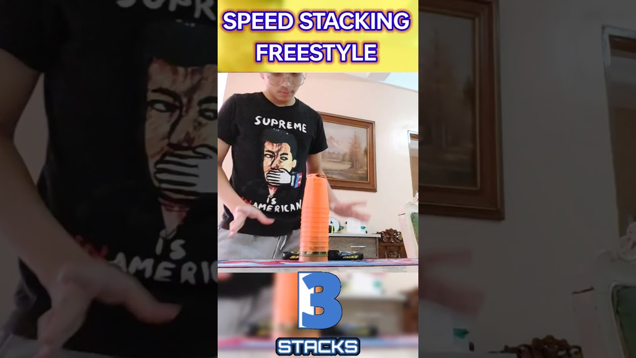 A Crazy Fast Speed Stacking Freestyle Rapid Fire in 0.973 Seconds! 