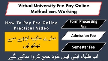 How To Pay Virtual University Fee through Easypaisa | Virtual University Online Fee Payment