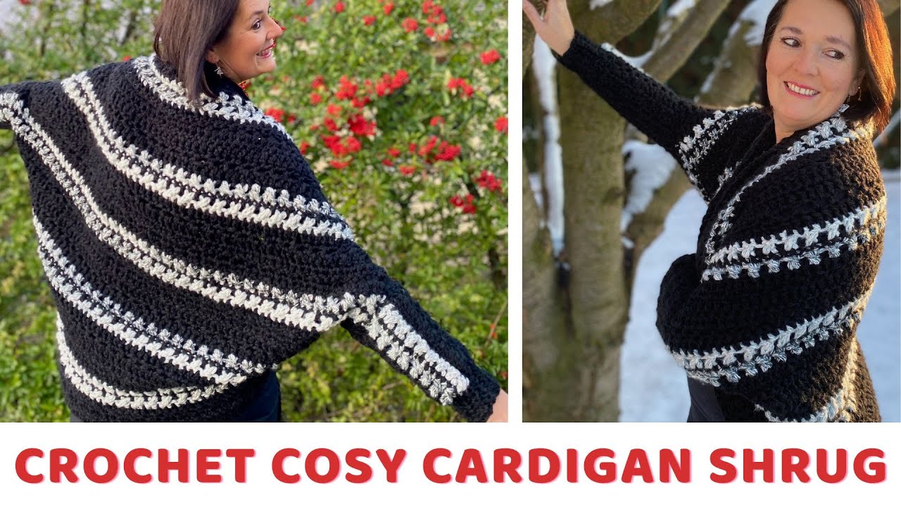 Crochet CARDIGAN SHRUG perfect for Winter so cosy and warm, easy