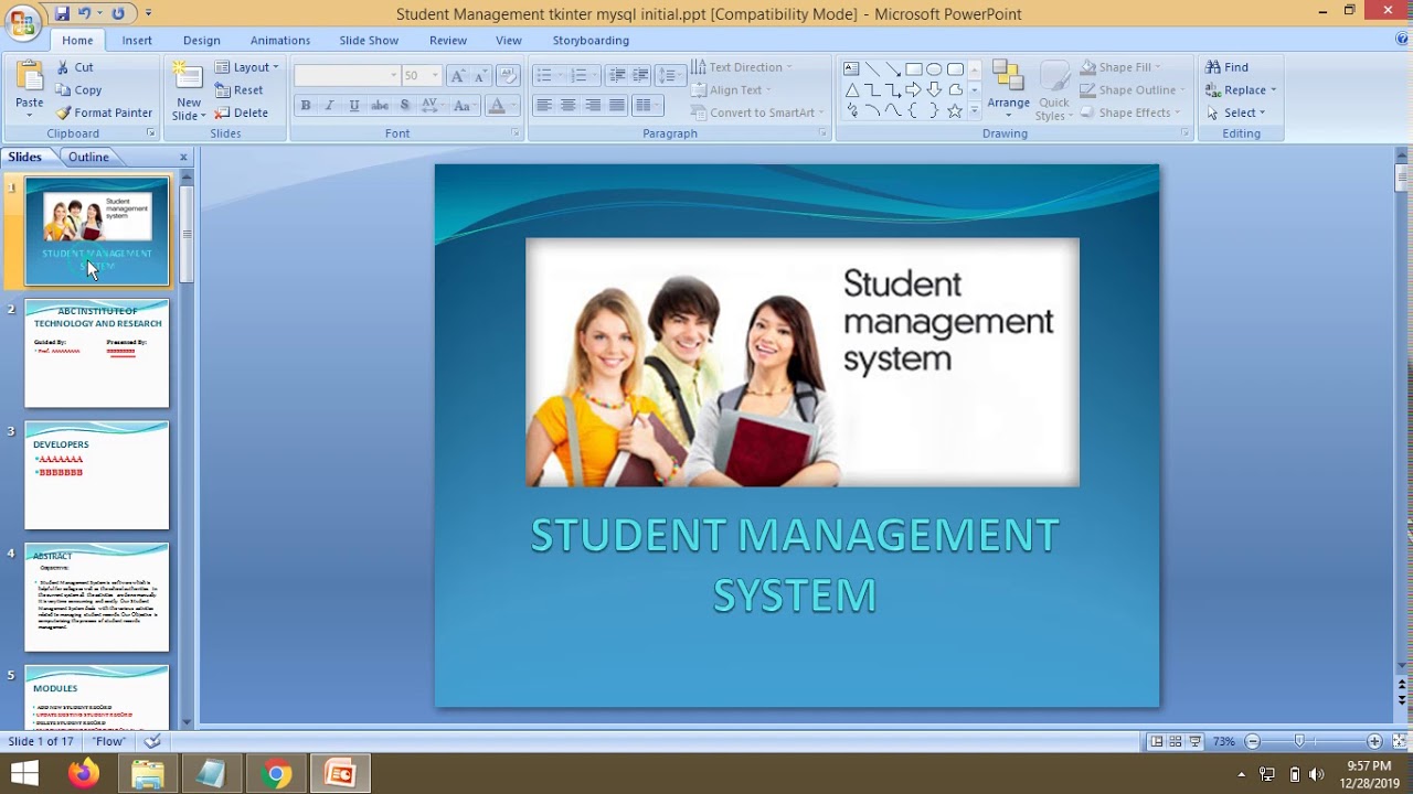 PPT - Student Management System Python | Tkinter MYSQL - Project PPT ...