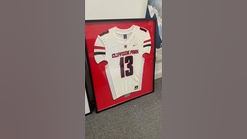 Custom jersey framing in New Jersey frame shop Modern Memory Design Picture Frames 246 Boulevard Ha