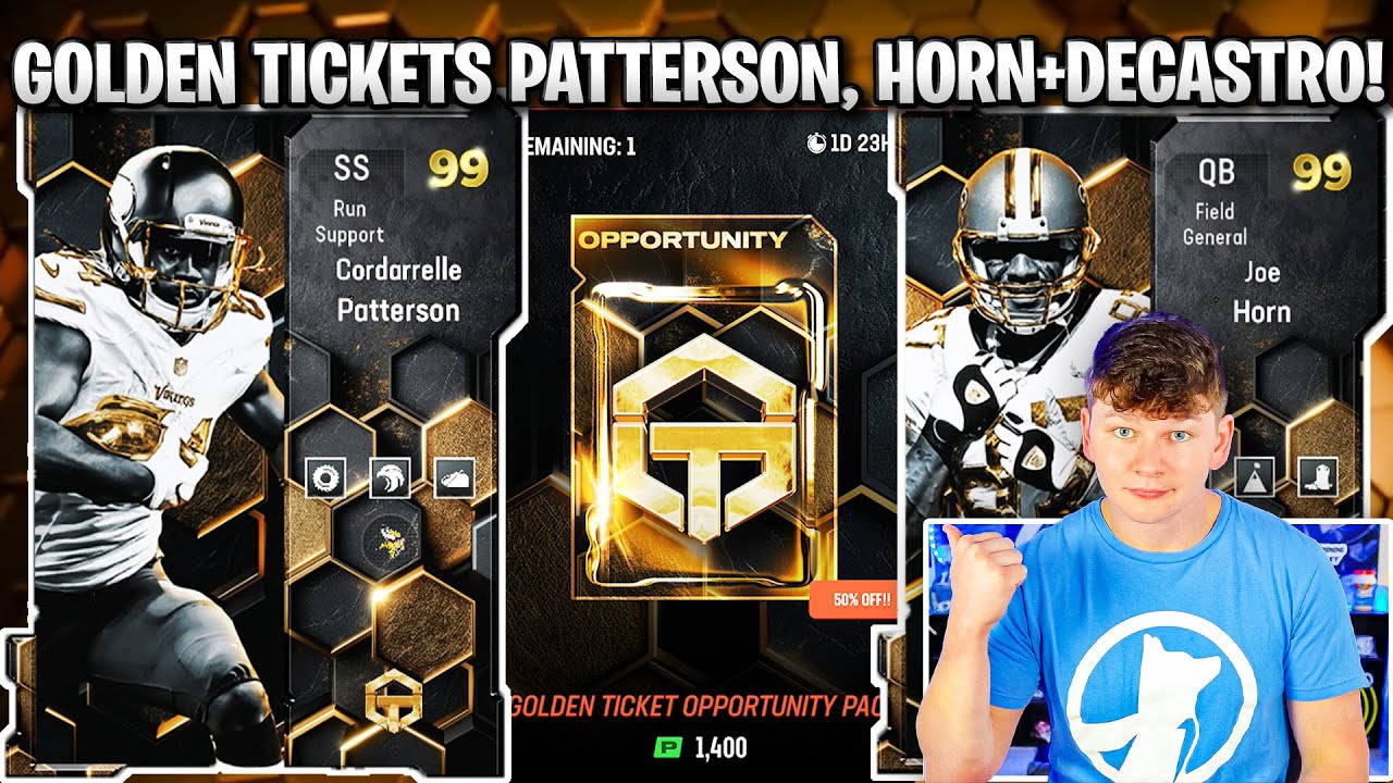 GOLDEN TICKETS SS PATTERSON, QB JOE HORN, AND DECASTRO!