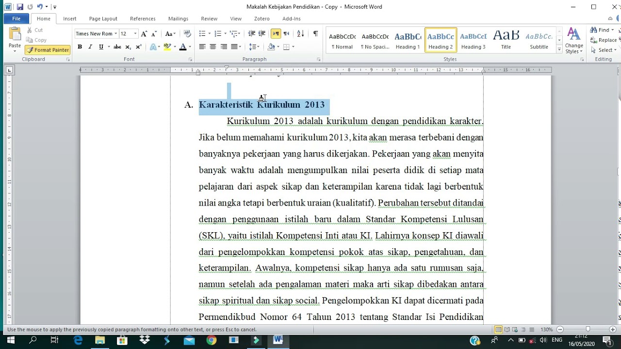 Tutorial Cara Mudah Membuat Daftar Isi Secara Otomatis di Ms. Word 2010