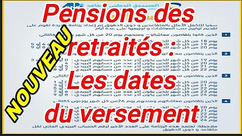 Quand sont versées les pensions ?