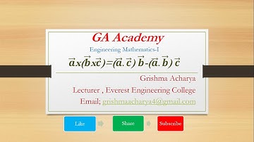 ax(bxc)=(a. c)b (a .b)c: Vector triple product proof .(GA Academy)