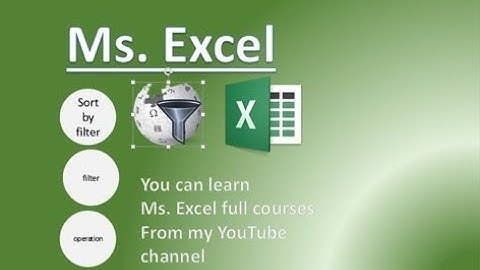 How to apply filter and sort operation in MS Excel in Pashto