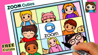 Draw your friends cuties! learn how to a cute zoom meeting with
friends, family or classmates and the logo on computer screen. easy,
step by...