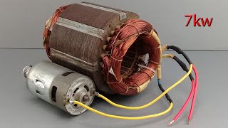 How to generate homemade infinite energy 240v 7kw with DC motor and an engine 💡