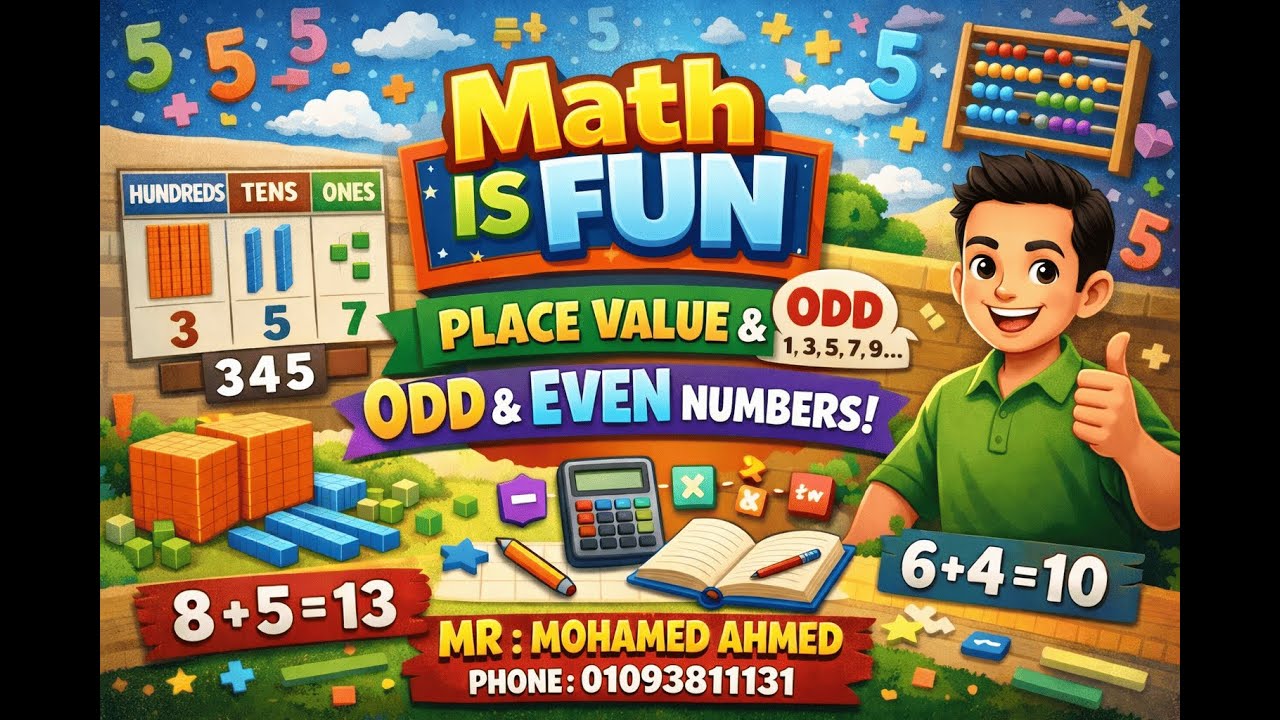 Math Is Fun Place Value And Value Grade 4 part 2  القيمة المكانية للصف الرابع الأبتدائى