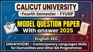 Contemporary Languages Skills | 4th Sem English SEC Question and answer | Calicut University #