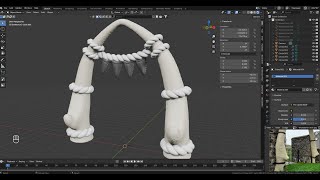 Lets Make 3d Printable Whale Bone Gate in Blender for Tabletop Games