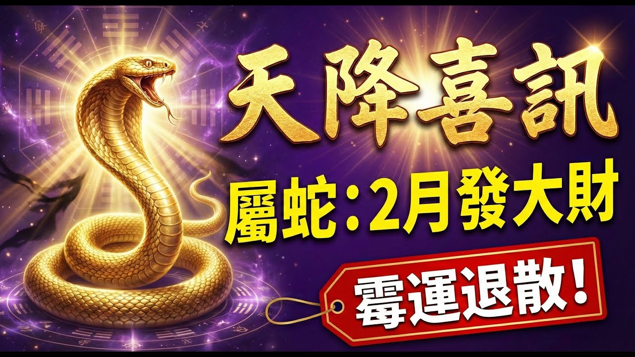天降喜訊！屬蛇人苦日子到頭了，2月一到，將有神明護體，所有霉運全部自動退散！#2026屬蛇運勢 #生肖蛇2026運勢 #招財 #轉運 #算命 #生肖蛇 #偏財運 #貴人運 #逢凶化吉 #改運 #屬蛇