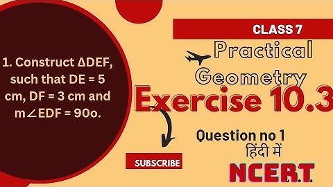 Practical Geometry |Class 7| Exercise 10.3| Q No.1| NCERT Maths Solution| CBSE Board |हिंदी में 🏫✍️