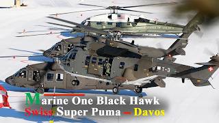 Marine One & Swiss Super Puma Helicopter Display in Switzerland.🇨🇭