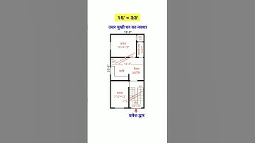 15×33 small house plan / 15×33 north facing design / 15×33 home plan 2bhk /  #houseplan #shortvideo