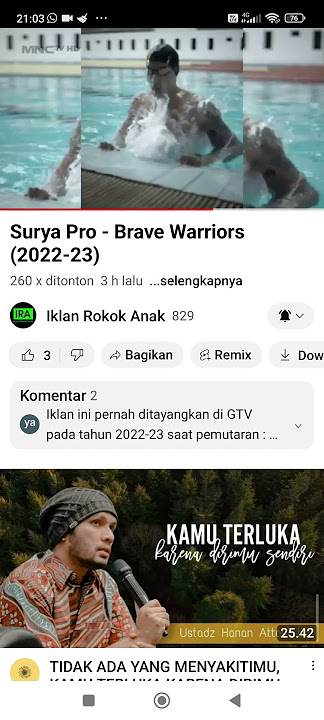 iklan rokok surya pro brave warriors (2022-23)