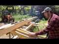 Cutting a 20 foot log on a 10 foot sawmill  no track extension required