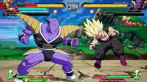 Captain Ginyu Blockstring w/ Recoome crossup setup into EX Burter Midscreen Combo | DBFZ 1.30