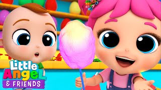 Cotton Candy At The Amusement Park with Baby John | Little Angel And Friends Kid Songs