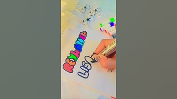 How to write the name Reyhaneh Ela Lisa in Bubble Letters #art #howto #shorts