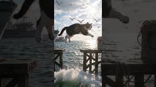🚢🐱 Extreme Harbor Parkour! Cat POV Jumping Across Giant Shipping Containers 🔥 #DockyardRun #CatPOV