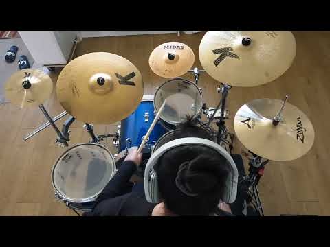 滿有能力 鼓  讚美之泉 （不是打原版鼓）左撇子 Left handed drummer set up Drum Cover Steffi Chao