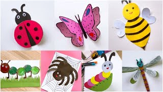 7 Easy Paper Crafts For Kids Paper Insects For School Projects Diy Paper Toys How To Make