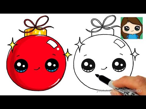 How To Draw A Christmas Ornament Easy And Cute Youtube