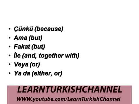 conjunctions in turkish   (bağlaçlar)