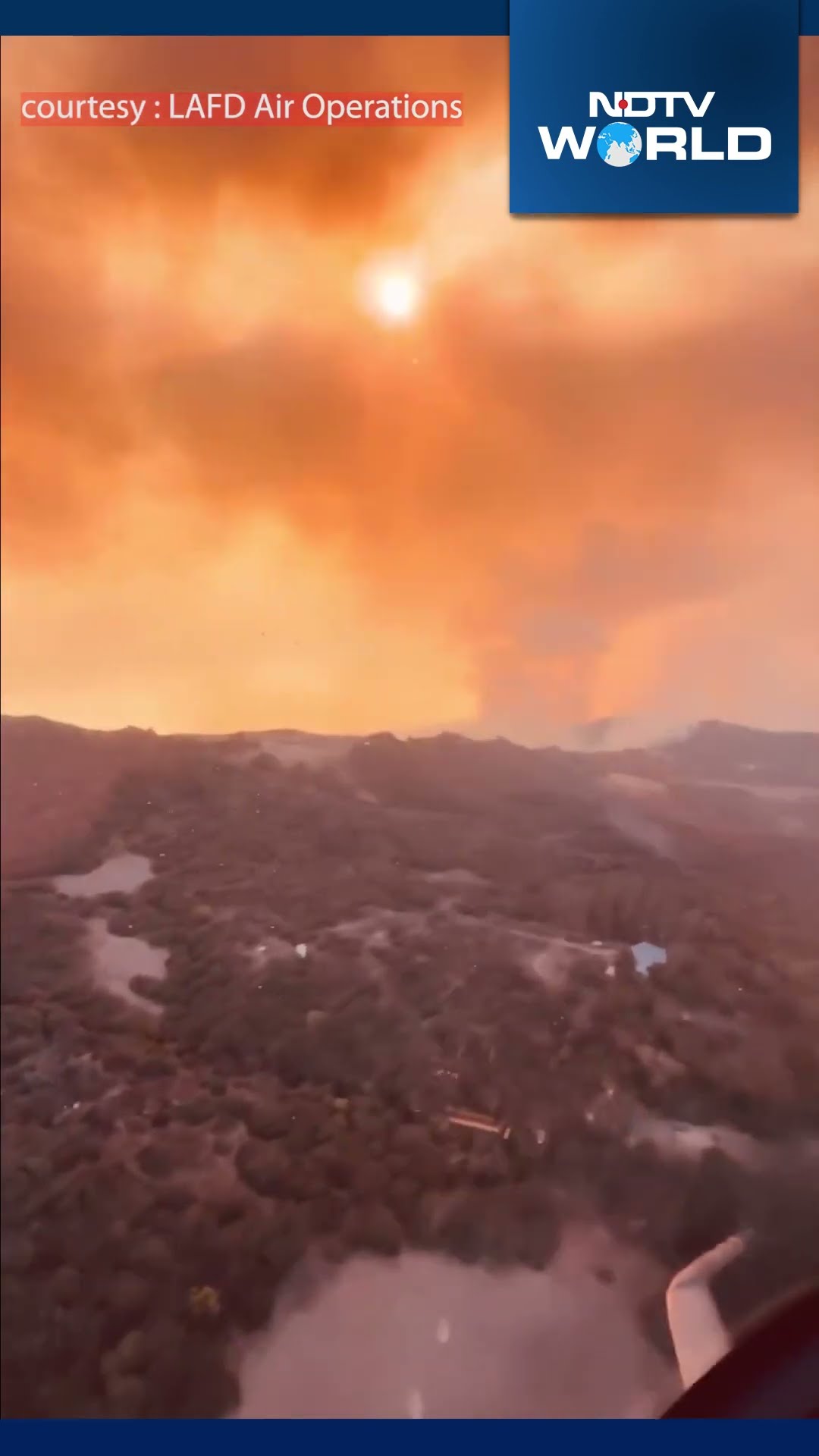 LA Fire | Helicopter Footage Captures Flames Engulfing California's Santa Monica Mountains