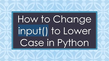 How to Change input() to Lower Case in Python