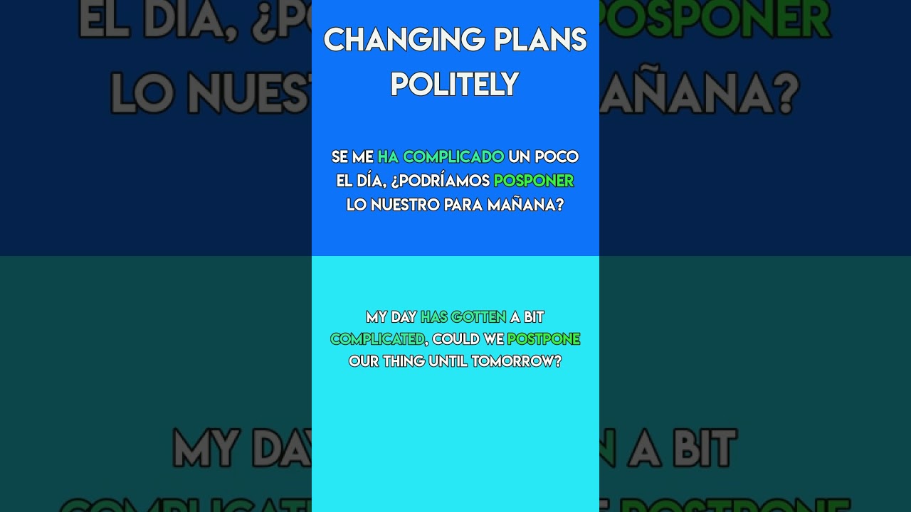 Spanish Phrases for Changing Plans! #learnspanish #spanishb1