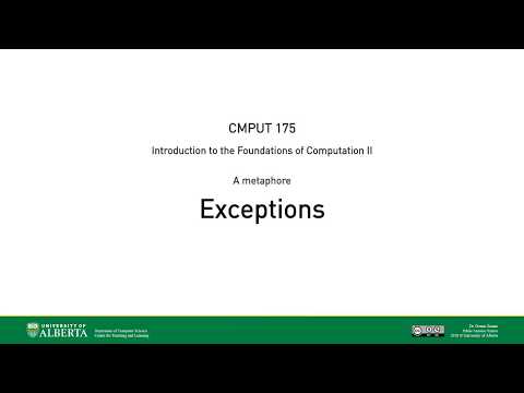 Exceptions: A metaphor—CMPUT 175