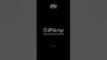 سَبِّحِ اسۡمَ رَبِّکَ الۡاَعۡلَی ۙ الَّذِیۡ خَلَقَ فَسَوّٰی ۪/سورة الاعلى/بصوت عبد الرحمن مسعد #قرآن