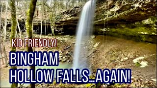 Bingham Hollow Falls, KID FRIENDLY!   North of Ozark AR.    #waterfallsinarkansas