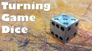 Scrap Project - Turning Game Dice! Making a six side cube (D6) die on the mini lathe!