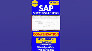 SAP SuccessFactors Compensation Training Online Class 33 12th August 2025 #sapsuccessfactorstraining