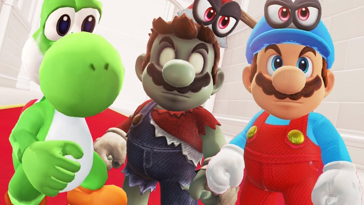 Ice Mario, Yoshi and Zombie Mario in Super Mario Odyssey - Final Boss & Ending