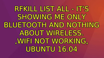 rfkill list all - It