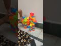 Cute baby Aathika playing with blocks