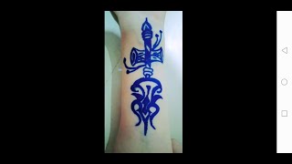 Tattoo simple رسم التاتو بالقلم الازرق